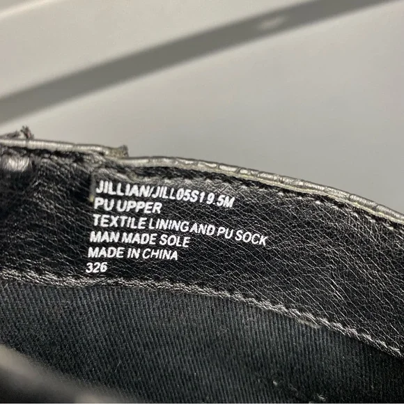 Steve Madden Jillian Croc Embossed Black PU Leather Pointy Toe Ankle Boots 9.5 - Picture 12 of 12